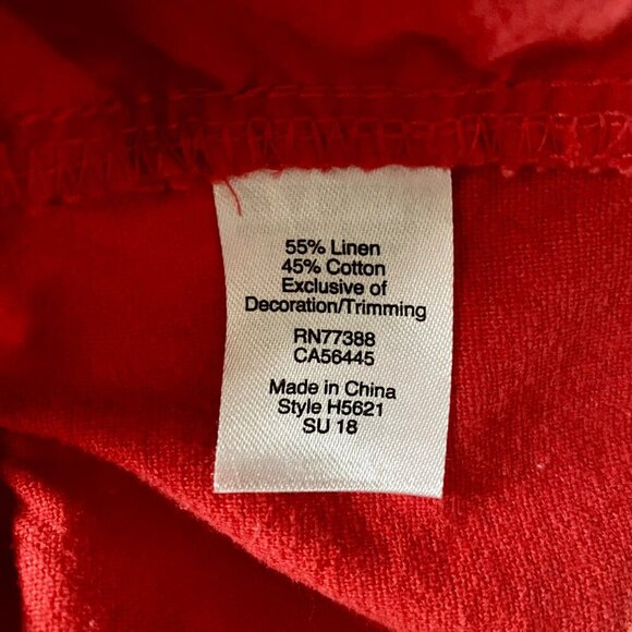 J.Crew Women's Red Pom-Pom Trim Linen Blend Shorts Pockets Size Small - Picture 7 of 8